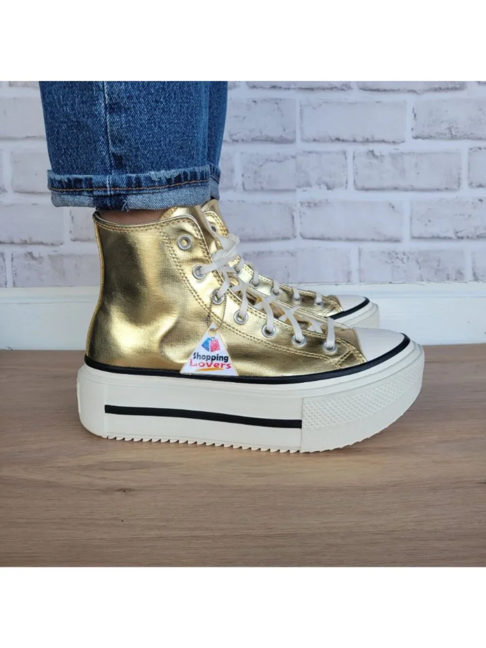 ⭐Converse Chuck Taylor Lift Double Stack Gold 9.5 Women's Shoes Sneakers A15164C